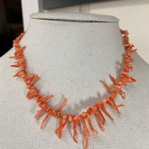 Vintage 70’s red branch coral necklace